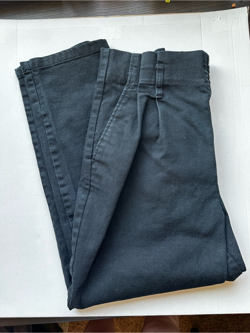Black Paperbag High Waist Tapered Trousers Dark Academia Size 8
